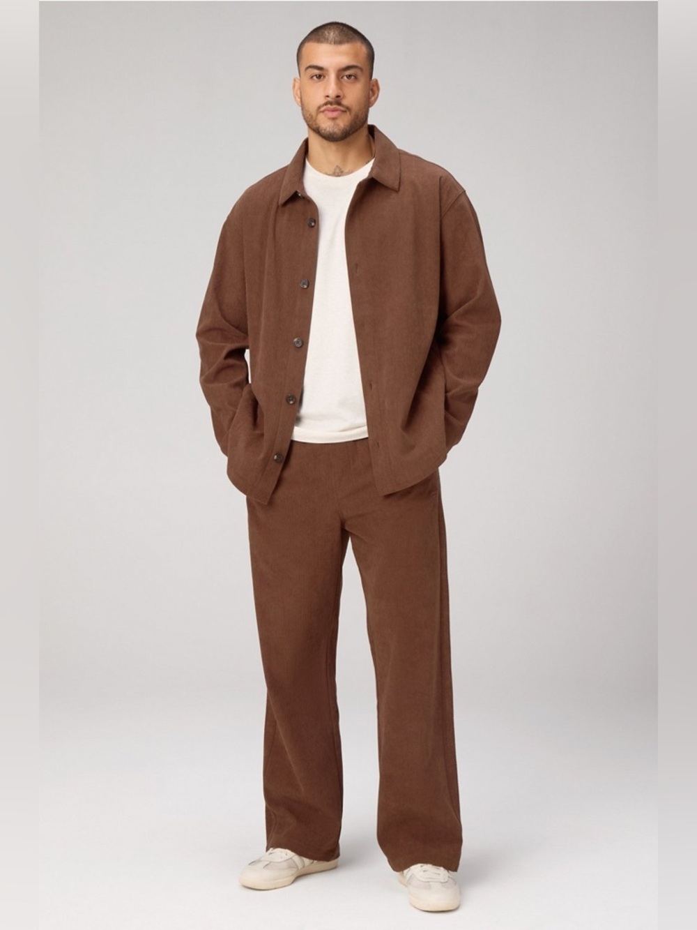 Fabletics The Club Cord Relaxed Shirt Jacket NEW Medium Corduroy Barn Work